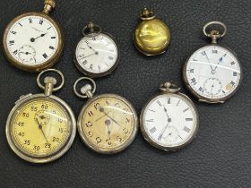 Vintage stopwatch, vintage pocket watch, silver ca