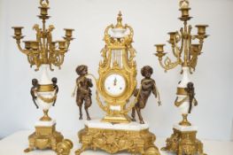 Reproduction Italian clock garniture, candelabra 7