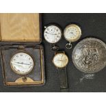 Vintage travel clock and others