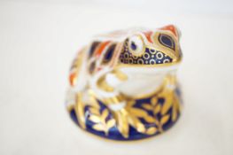Royal Crown Derby frog with gold stopper