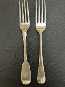 Two silver Victorian forks, total weight 82grams