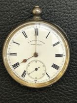 935 silver cased H.E.Peck London pocket watch