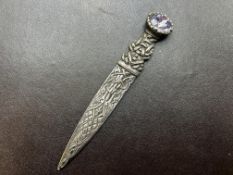 Scottish Celtic letter opener, Amethyst coloured s