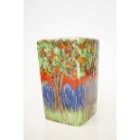 Anita Harris square vase, Bluebell wood, signed in