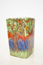 Anita Harris square vase, Bluebell wood, signed in