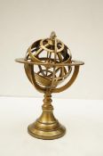 Brass armillary sphere globe