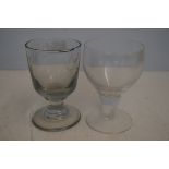 Two glasses, one masonic dated 1867