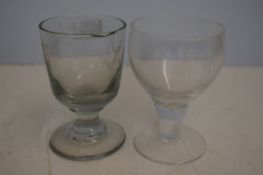 Two glasses, one masonic dated 1867