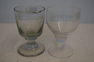 Two glasses, one masonic dated 1867