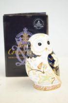 Royal Crown Derby large twilight owl with gold sto