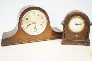 Napoleon hat mantle clock & 1 other