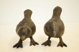 Pair of cast iron birds