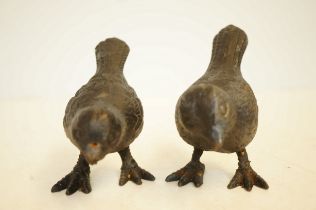 Pair of cast iron birds