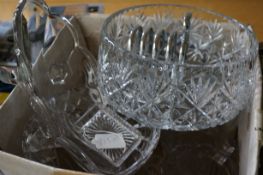 Large box of glass & crystal ware