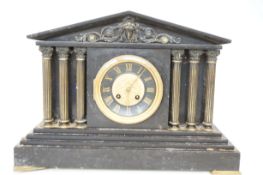 Large Belgium slate mantle clock Width 44 cm Heigh