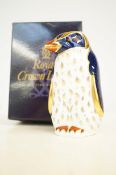 Royal Crown Derby Rockhopper penguin with gold sto