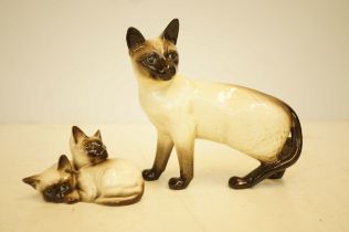 Beswick siamese cats x2 Largest 17 cm