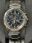 Citizen eco drive tachymeter with box & papers - v