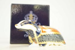Royal Crown Derby moonlight badger with gold stopp