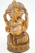 Wooden carving of Ganesh Height 20 cm