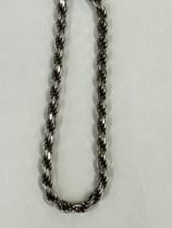 Silver rope neck chain