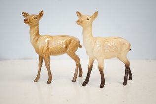 Two Beswick deer (one leg AF)