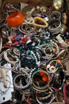 Large box of costume jewellery