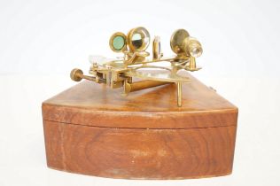 Large brass sextant with box