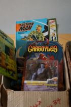 Collection of vintage toys & books to include Acti