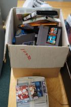Unsorted box to include NFL playing cards, Scooby