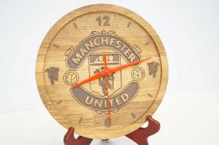 Wooden Man-U wall clock