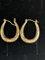 Pair of 9ct gold hoop earrings