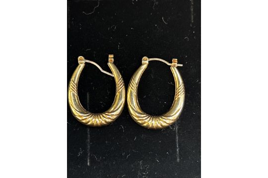 Pair of 9ct gold hoop earrings