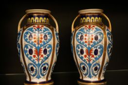 Pair of noritake twin handled vases Height 23 cm