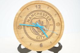 Wooden manchester city wall cock