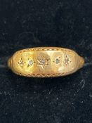 22ct Gold victorian ring set with small diamonds S