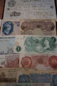Collection of British bank notes to include 1955 w