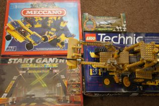 Technic digger (completed) together with Meccano &