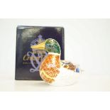 Royal Crown Derby Mallard duck with gold stopper a