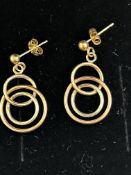 Pair of 9ct tri gold earrings