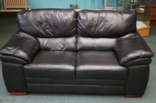 Good quality leather two seater settee