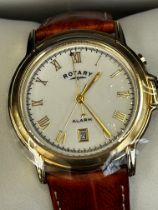 Rotary alarm wristwatch with box & papers