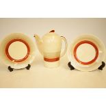 Susie Cooper teapot together with 2 side plates