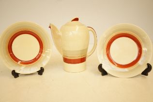 Susie Cooper teapot together with 2 side plates