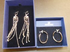 2x Pairs of swarvoski earrings in original boxes