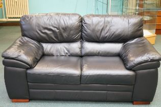 Good quality leather two seater settee