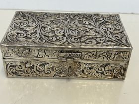 White metal box of tribal jewellery