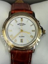 Rotary alarm wristwatch with box & papers