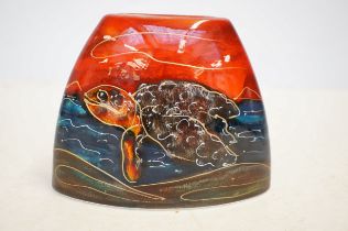Anita Harris turtle vase signed in gold