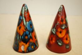 Anita Harris studios pair of conical shakers